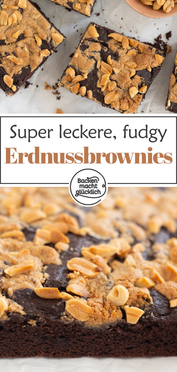 Superschokoladige saftige Erdnussbutter Brownies mit Peanut Butter Swirl: Genuss deluxe! Dieses Rezept müsst ihr testen ♥