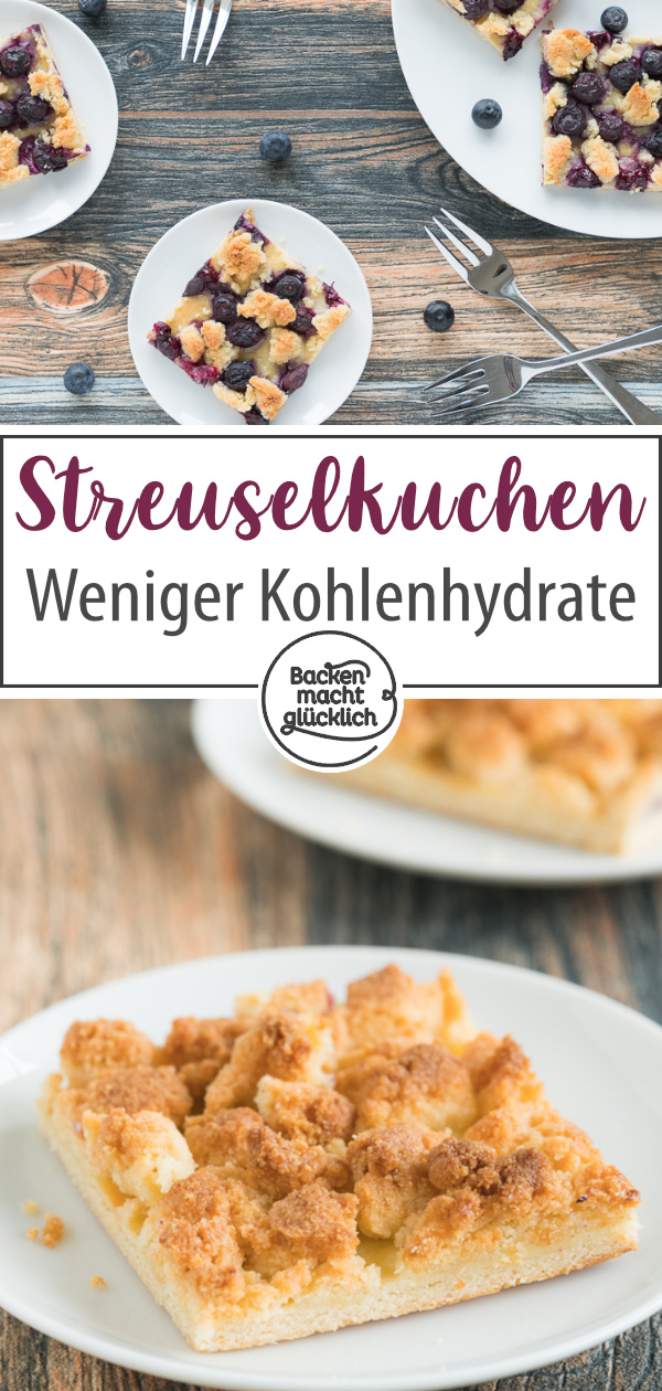 Lust auf Streuselkuchen ohne Zucker? Dieser Low Carb Streuselkuchen mit Mandelmehl steht dem Original in nichts nach!