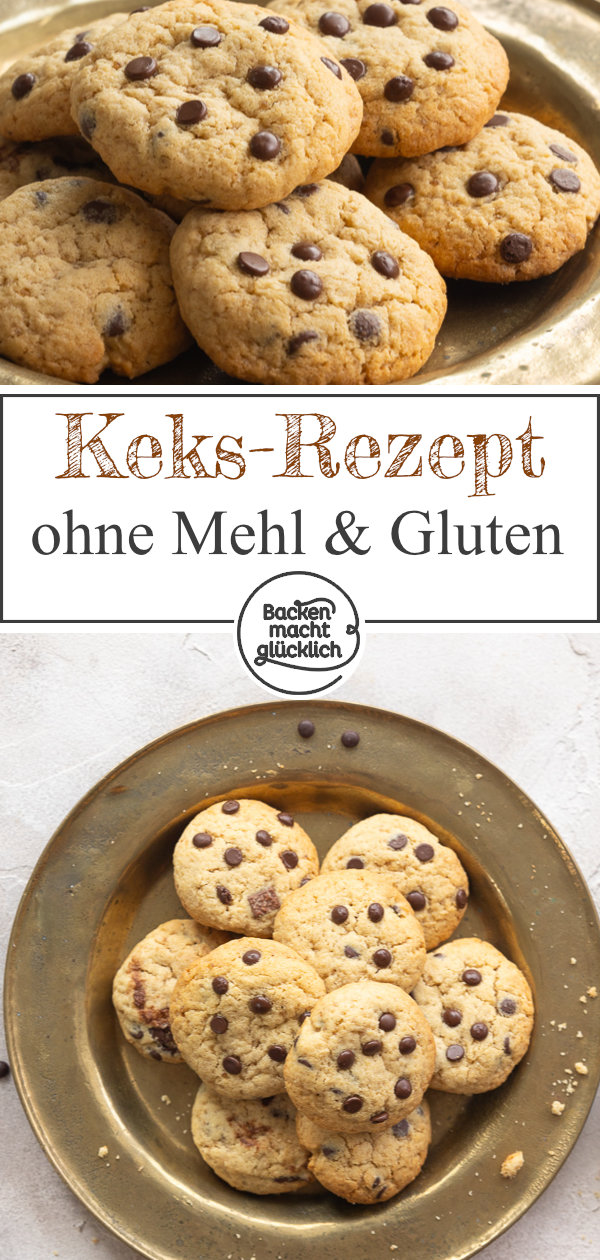 Himmlische Chocolate Chip Cookies ohne Gluten: einfach, nur Standardzutaten, super lecker. Diese glutenfreien Cookies müsst ihr testen.