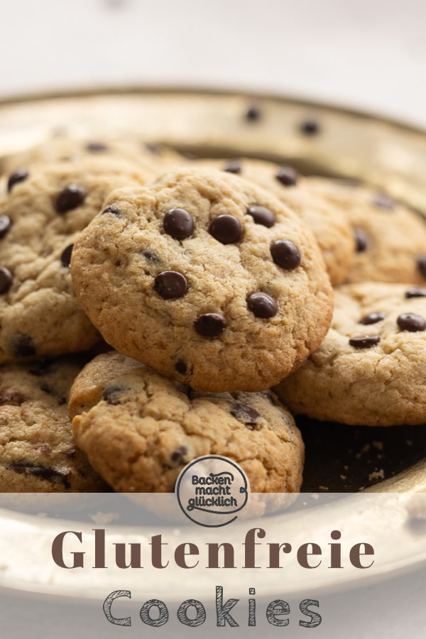 Himmlische Chocolate Chip Cookies ohne Gluten: einfach, nur Standardzutaten, super lecker. Diese glutenfreien Cookies müsst ihr testen.