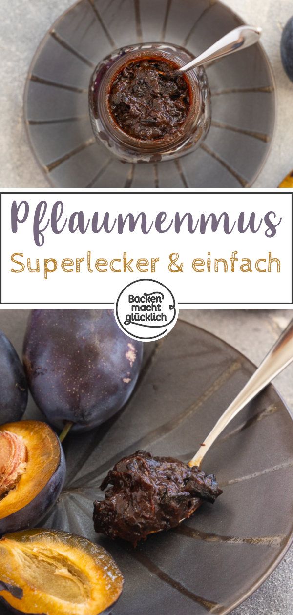 Omas Pflaumenmus-Rezept ist herrlich! Funktioniert im Backofen oder im Topf. Ein köstlicher herbstlicher Brotaufstrich.