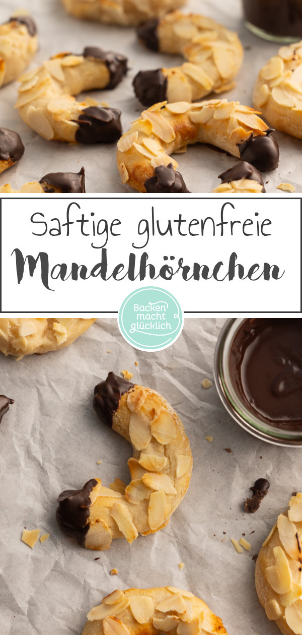 Saftige Mandelhörnchen wie vom Bäcker. Wer Marzipan mag, wird dieses einfache Rezept lieben ♥ Am besten gleich testen!