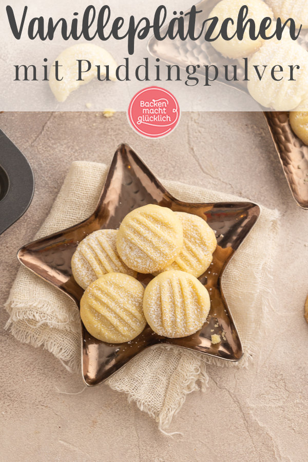 Himmlische Puddingplätzchen aus nur 4 Zutaten: super zart, schnell & einfach zu backen ♥ Dieses Rezept müsst ihr testen!