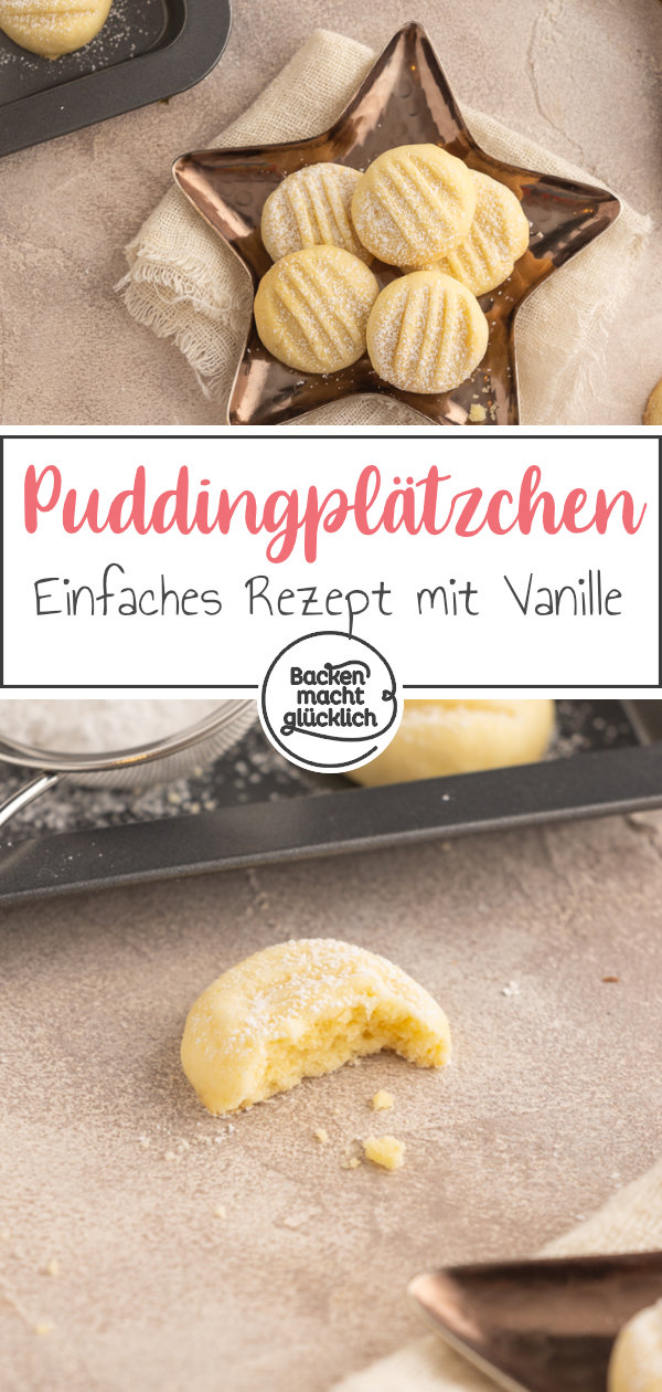 Himmlische Puddingplätzchen aus nur 4 Zutaten: super zart, schnell & einfach zu backen ♥ Dieses Rezept müsst ihr testen!