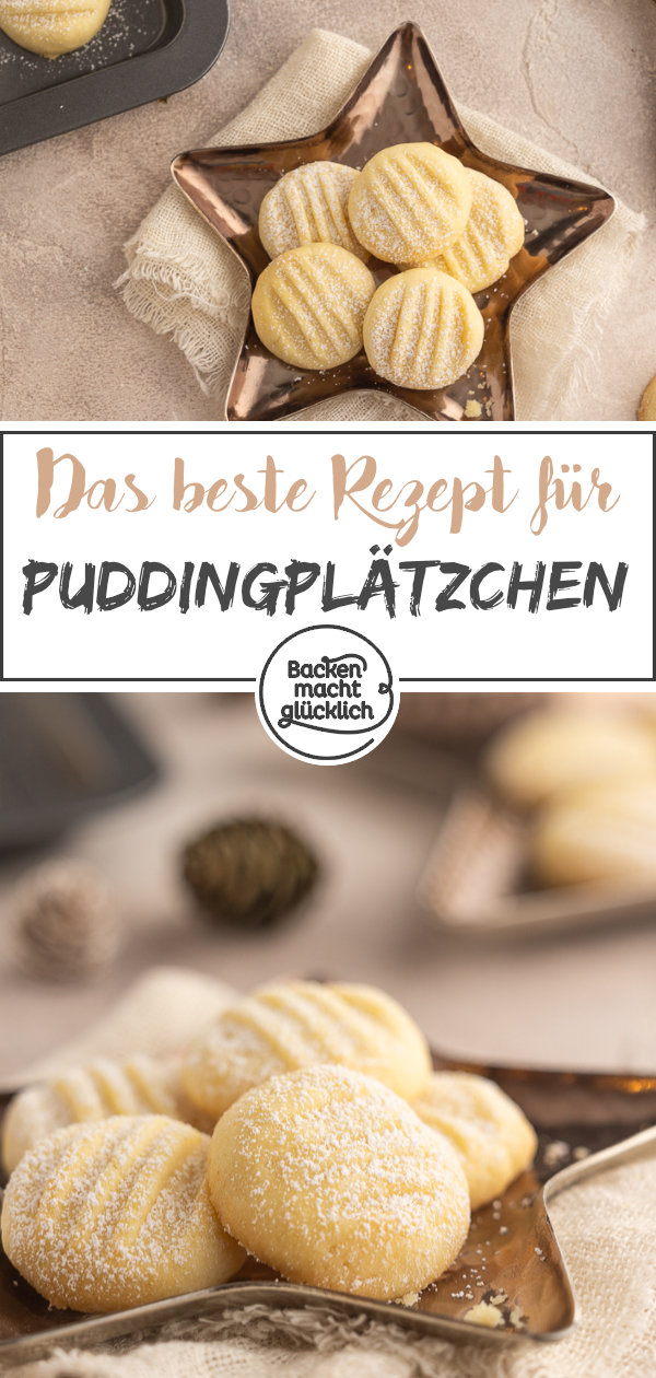 Himmlische Puddingplätzchen aus nur 4 Zutaten: super zart, schnell & einfach zu backen ♥ Dieses Rezept müsst ihr testen!