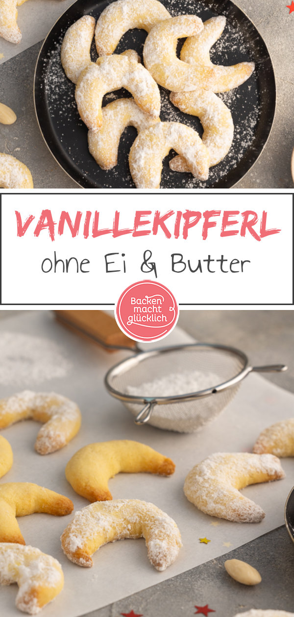 Leckere vegane Vanillekipferl ohne Ei und Butter. Stehen dem Klassiker in nichts nach! Am besten gleich testen