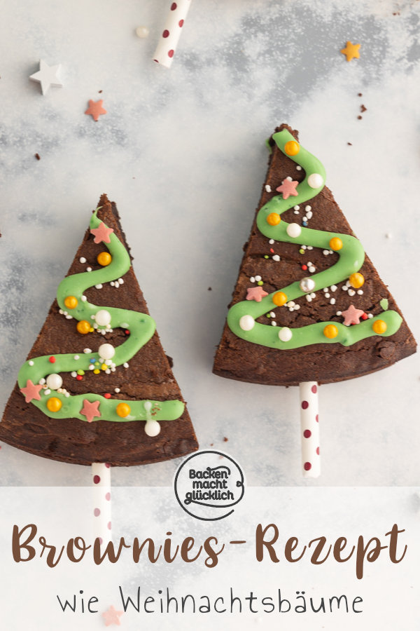 Einfache Weihnachtsbaum-Brownies: super lecker, einfach, schokoladig, putzig. Diese Brownie-Tannenbäume müsst ihr testen!