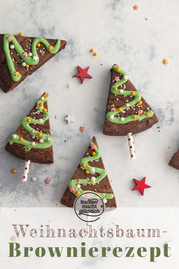 Einfache Weihnachtsbaum-Brownies: super lecker, einfach, schokoladig, putzig. Diese Brownie-Tannenbäume müsst ihr testen!