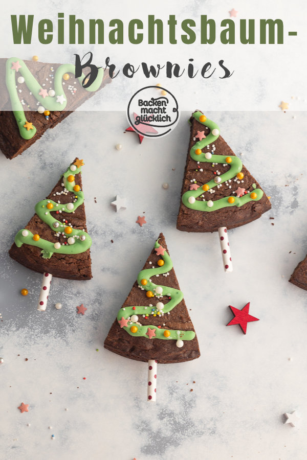 Einfache Weihnachtsbaum-Brownies: super lecker, einfach, schokoladig, putzig. Diese Brownie-Tannenbäume müsst ihr testen!