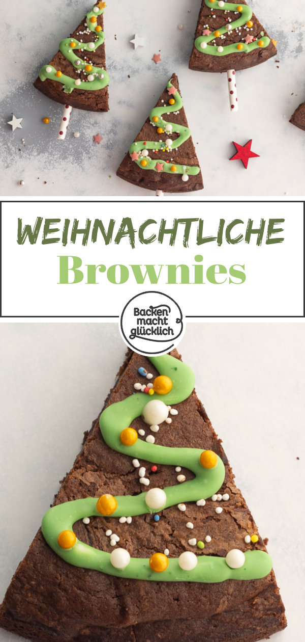 Einfache Weihnachtsbaum-Brownies: super lecker, einfach, schokoladig, putzig. Diese Brownie-Tannenbäume müsst ihr testen!