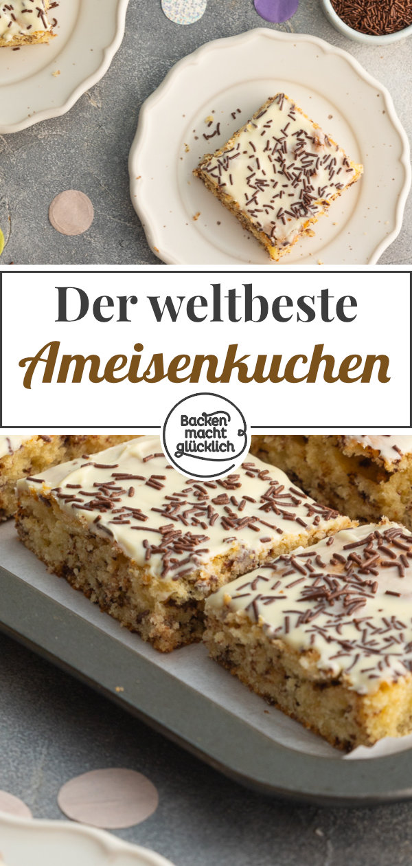 Einfacher Blechkuchen mit Schokostreuseln: Dieser saftige Ameisenkuchen vom Blech ohne Eierlikör kommt immer gut an!