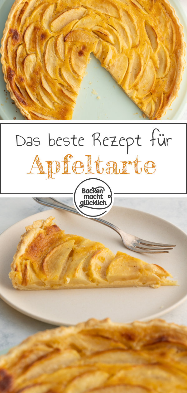 Himmlische Apfeltarte mit Blätterteig, ohne Pudding, einfach und schnell. Diesen Blätterteig-Apfelkuchen müsst ihr testen!