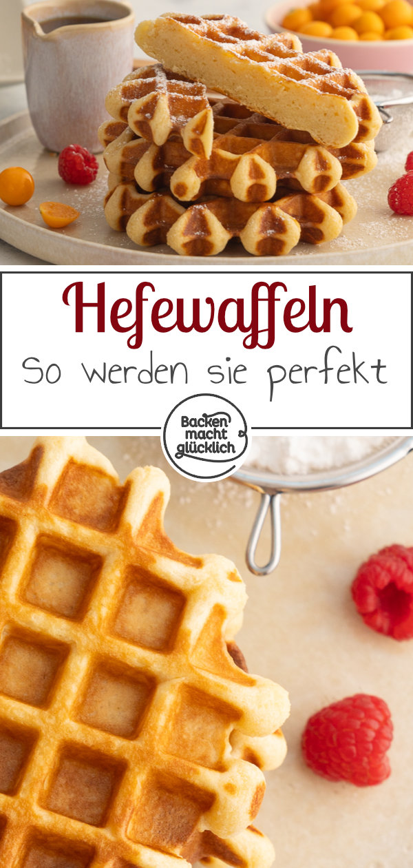 Außen knusprige, innen fluffige Waffeln mit Hefeteig: Omas Hefewaffeln sind einfach köstlich! Eine tolle Alternative zum Klassiker.