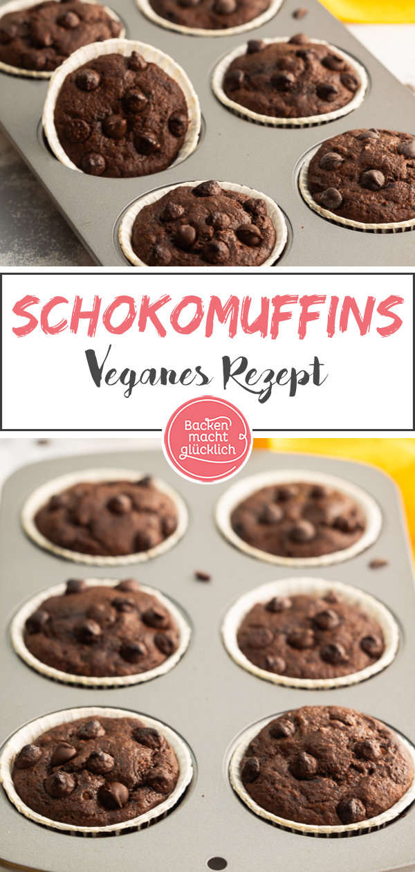 Vegane zuckerfreie Schoko-Bananen-Muffins mit wenig Kalorien: saftig, fettarm und zuckerfrei. Das perfekte Diätrezept für Schokomuffins!