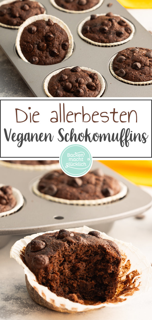 Vegane zuckerfreie Schoko-Bananen-Muffins mit wenig Kalorien: saftig, fettarm und zuckerfrei. Das perfekte Diätrezept für Schokomuffins!