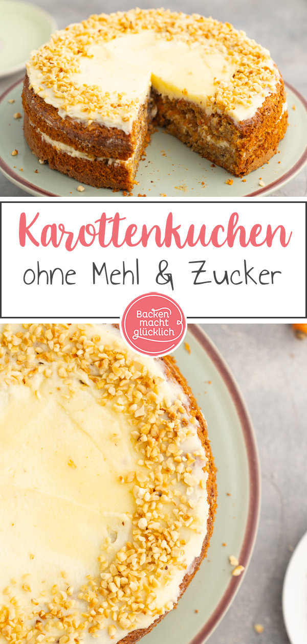 Super saftig und lecker: Dieser Low Carb Karottenkuchen ohne Zucker und Mehl mit Frischkäse-Frosting ist der Hit. Gleich testen!