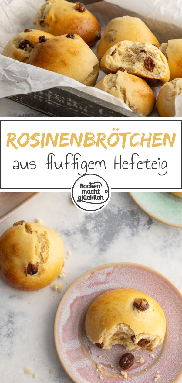 Super saftige Rosinenbrötchen wie vom Bäcker: Mit diesem schnellen Rezept könnt ihr sie künftig ganz einfach selber backen.