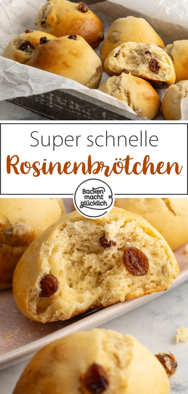 Super saftige Rosinenbrötchen wie vom Bäcker: Mit diesem schnellen Rezept könnt ihr sie künftig ganz einfach selber backen.