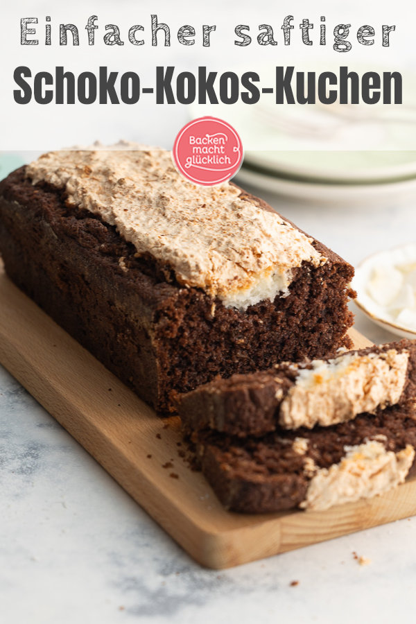 Einfacher Schoko-Kokos-Kuchen, der richtig was her macht: Der Schokokuchen mit Kokosfüllung ist saftig & besonders.