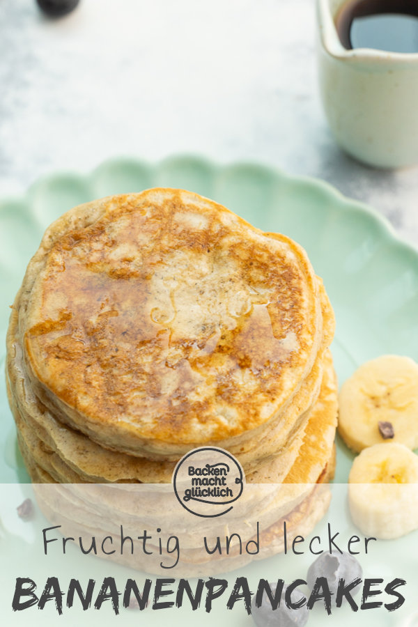 Super fluffige Bananen-Pancakes: Schmecken der ganzen Familie! Die Pancakes mit Banane sind schnell & einfach gemacht → Gleich testen