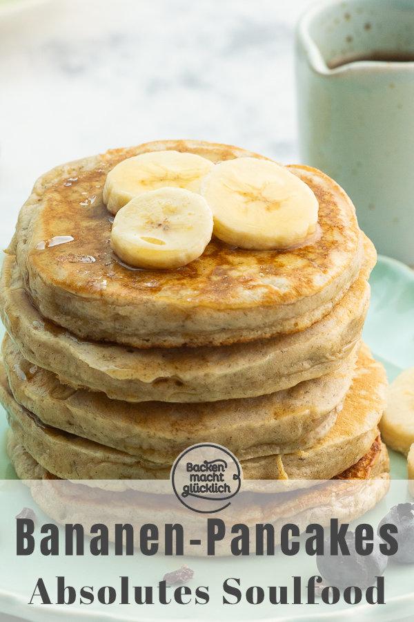 Super fluffige Bananen-Pancakes: Schmecken der ganzen Familie! Die Pancakes mit Banane sind schnell & einfach gemacht → Gleich testen