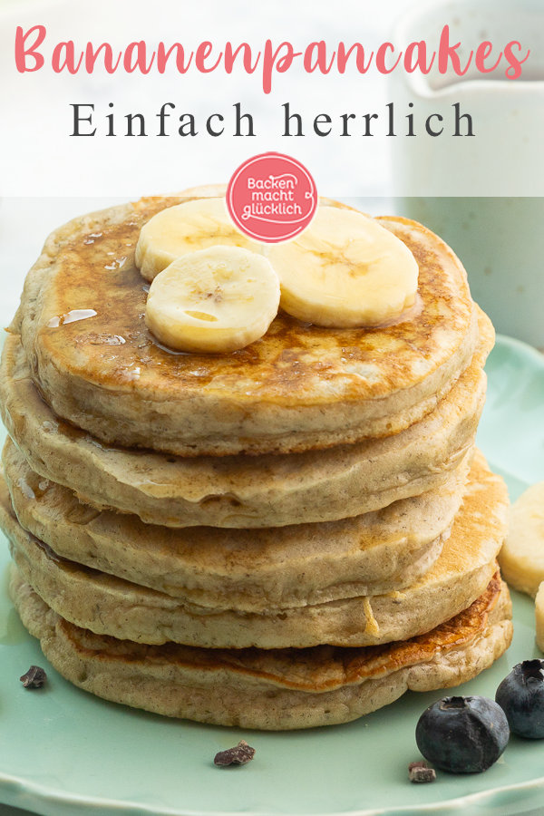 Super fluffige Bananen-Pancakes: Schmecken der ganzen Familie! Die Pancakes mit Banane sind schnell & einfach gemacht → Gleich testen