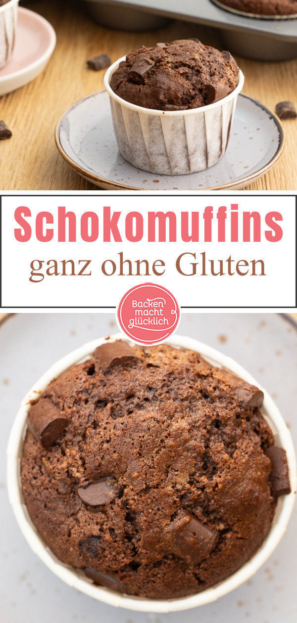 Lust auf saftige glutenfreie Schokomuffins ohne Mehl? Mit diesem Rezept klappt´s garantiert: einfach, schnell und super lecker!