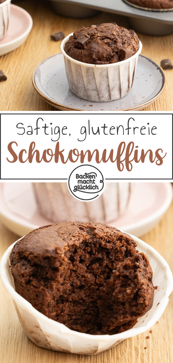 Lust auf saftige glutenfreie Schokomuffins ohne Mehl? Mit diesem Rezept klappt´s garantiert: einfach, schnell und super lecker!