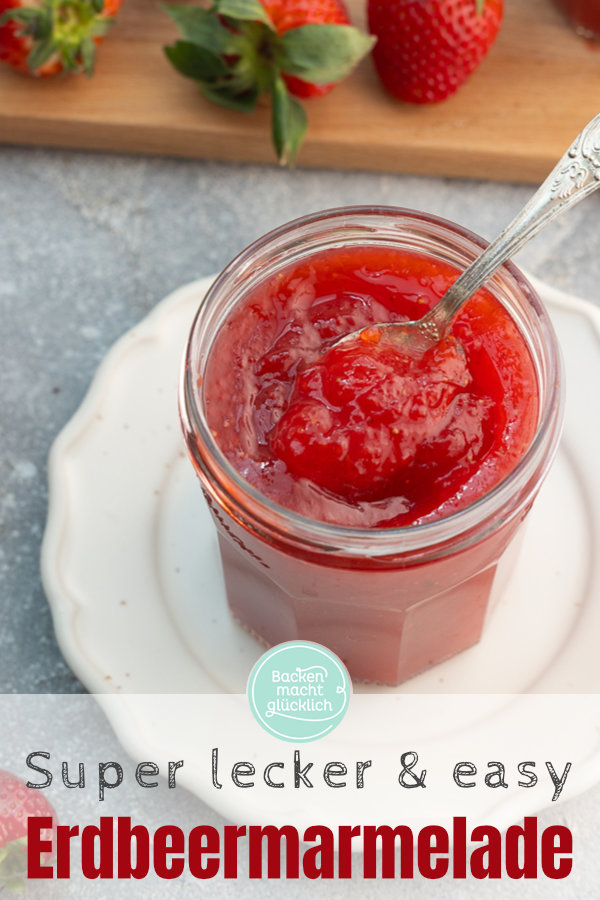 Erdbeermarmelade selber machen aus nur 3 Zutaten. Mit diesem Rezept gelingt euch Omas Erdbeer-Konfitüre garantiert!