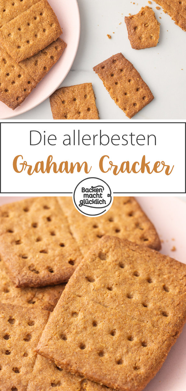 Originalrezept für amerikanische Graham Cracker. Die Vollkorn-Honig-Kekse schmecken pur, als Basis für S´Mores und Kekskrümelboden.