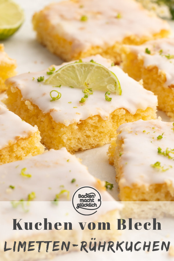 Einfacher, schneller Limetten-Rührkuchen mit Joghurt: schmeckt schön erfrischend und sommerlich!