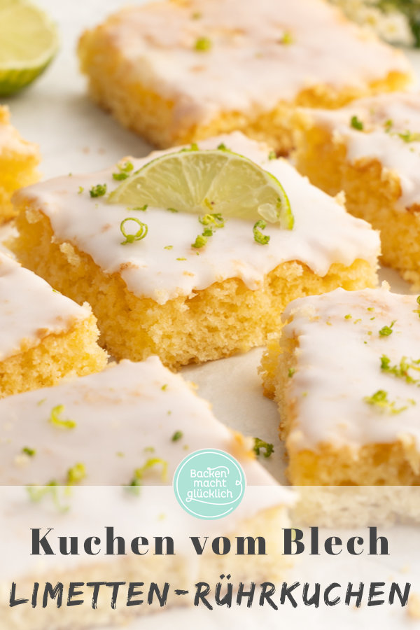 Einfacher, schneller Limetten-Rührkuchen mit Joghurt: schmeckt schön erfrischend und sommerlich!