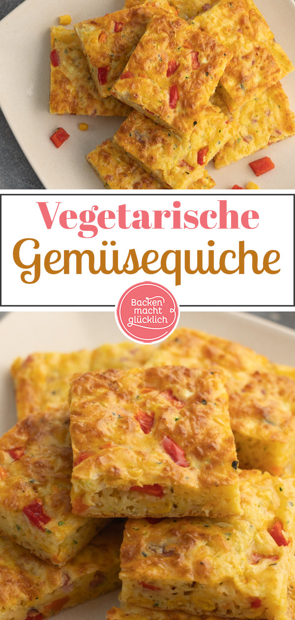 Einfacher schneller Gemüsekuchen vom Blech. Nur 15 Minuten Aufwand, super variabel, schmeckt kalt & warm. Dieses Rezept müsst ihr testen!
