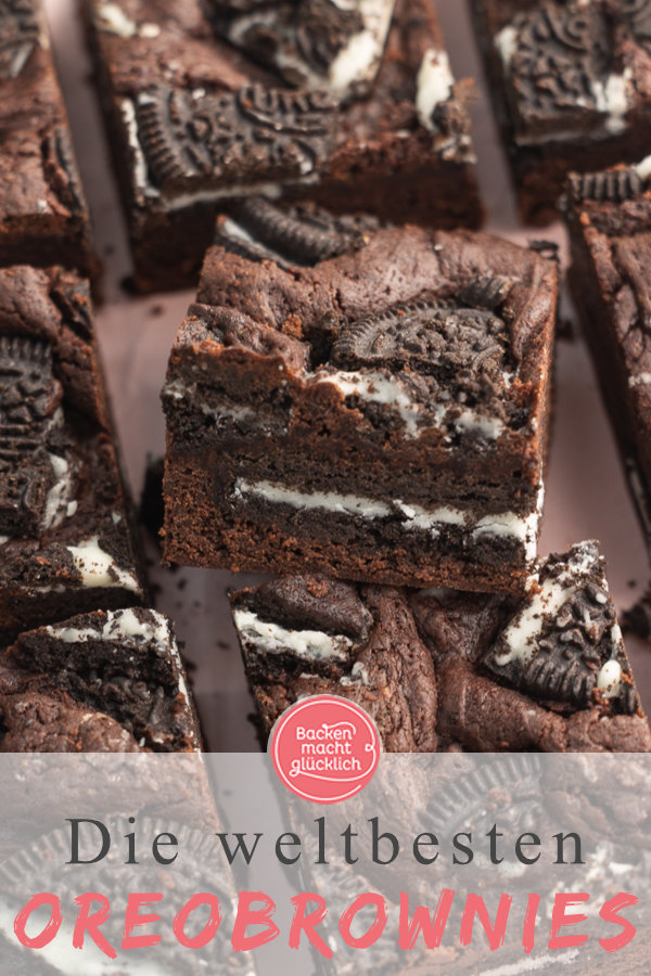 Die besten Oreo-Brownies: saftig, schokoladig, chewy. Dieses einfache Rezept für Brownies mit Oreo-Topping müsst ihr testen!