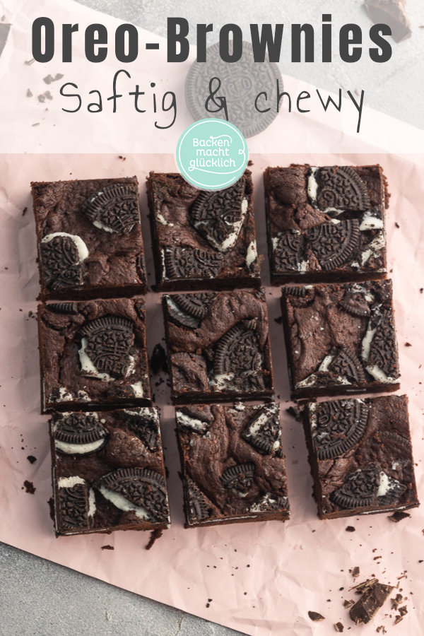 Die besten Oreo-Brownies: saftig, schokoladig, chewy. Dieses einfache Rezept für Brownies mit Oreo-Topping müsst ihr testen!