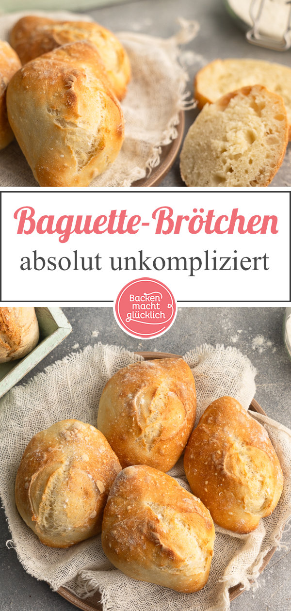 Mit diesem alltagstauglichen Baguettebrötchen-Rezept könnt ihr auf komplizierte Techniken oder Spezialzubehör verzichten.