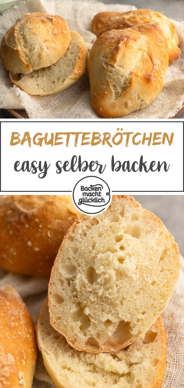 Mit diesem alltagstauglichen Baguettebrötchen-Rezept könnt ihr auf komplizierte Techniken oder Spezialzubehör verzichten.