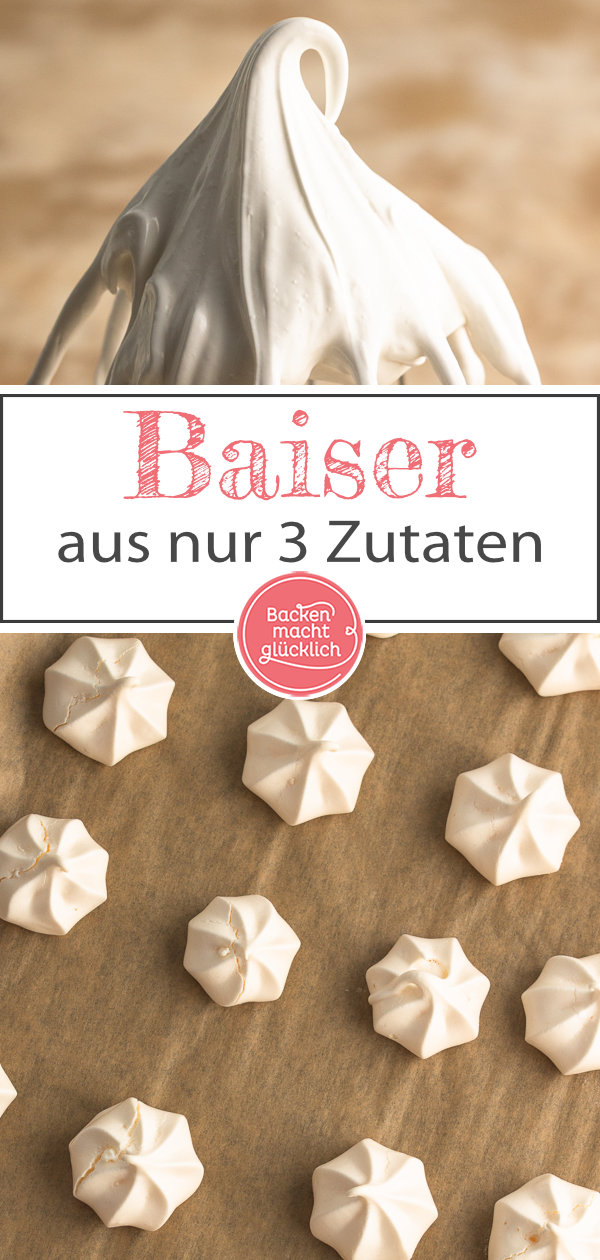 Hübsche Kekse aus einer einfachen Baiser-Masse mit nur 3 Zutaten. Perfekt zum Knabbern und Dekorieren! 