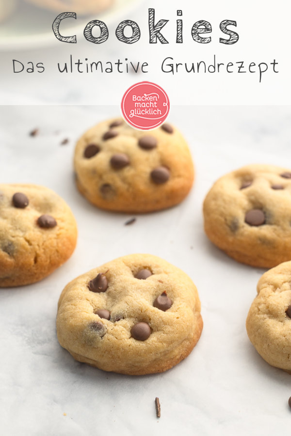 Mit diesem einfachen Rezept werden amerikanische Chocolate Chip Cookies perfekt: innen weich und außen knusprig.