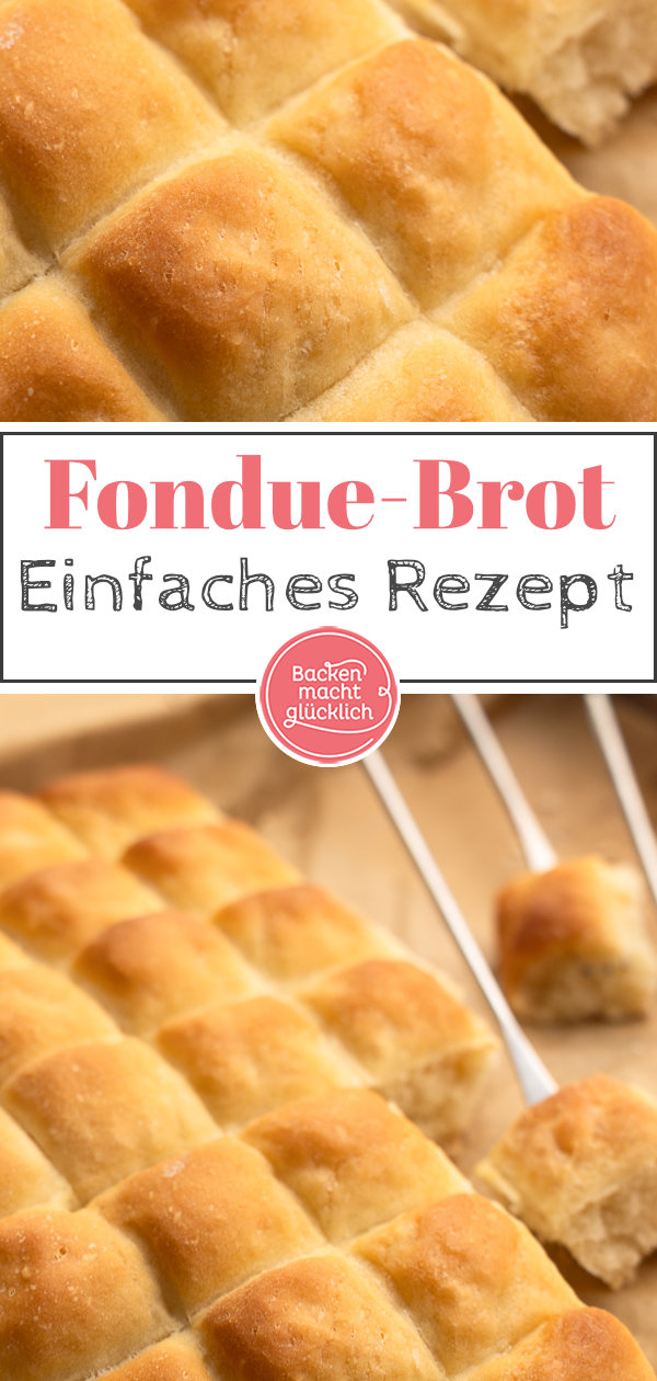 Einfaches Rezept für schnelles Fondue-Brot: gut vorzubereiten und perfekt für Käsefondue oder Fleischfondue.