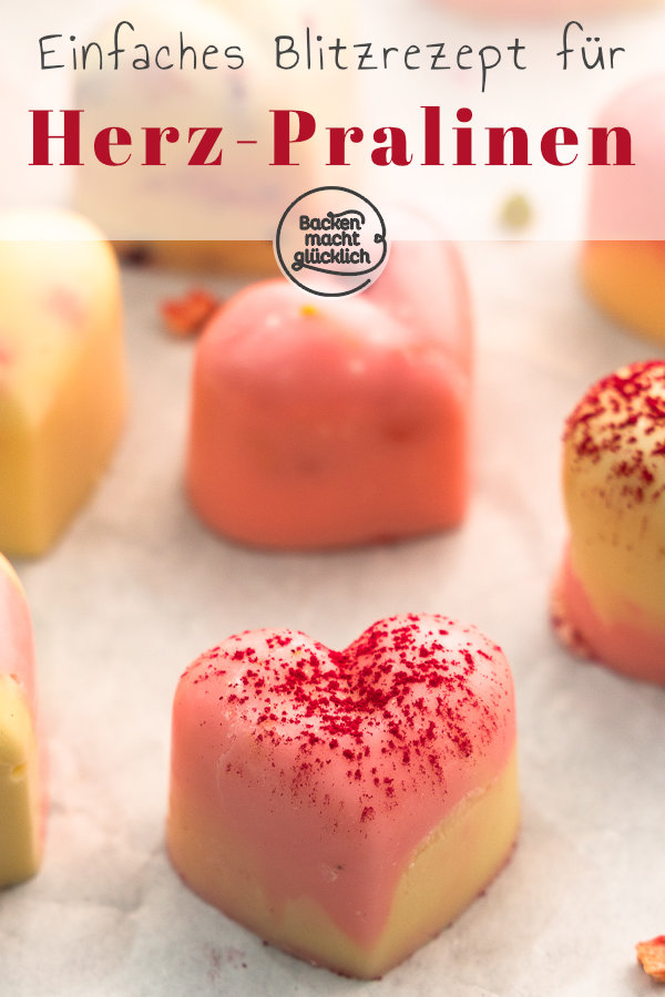 Herzpralinen selber machen in nur 10 Minuten: Schoko-Herzen sind lecker, hübsch und gelingen immer. Perfekt für Muttertag & Geburtstage
