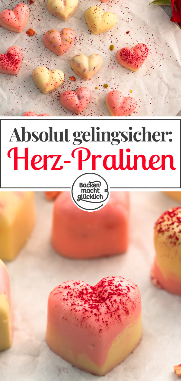 Herzpralinen selber machen in nur 10 Minuten: Schoko-Herzen sind lecker, hübsch und gelingen immer. Perfekt für Muttertag & Geburtstage