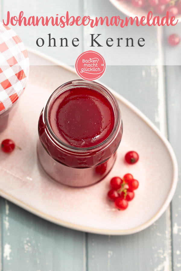 So einfach kann man feine Johannisbeer-Marmelade ohne Kerne selber machen ! Tolles Rezept aus nur 2 Zutaten ♥
