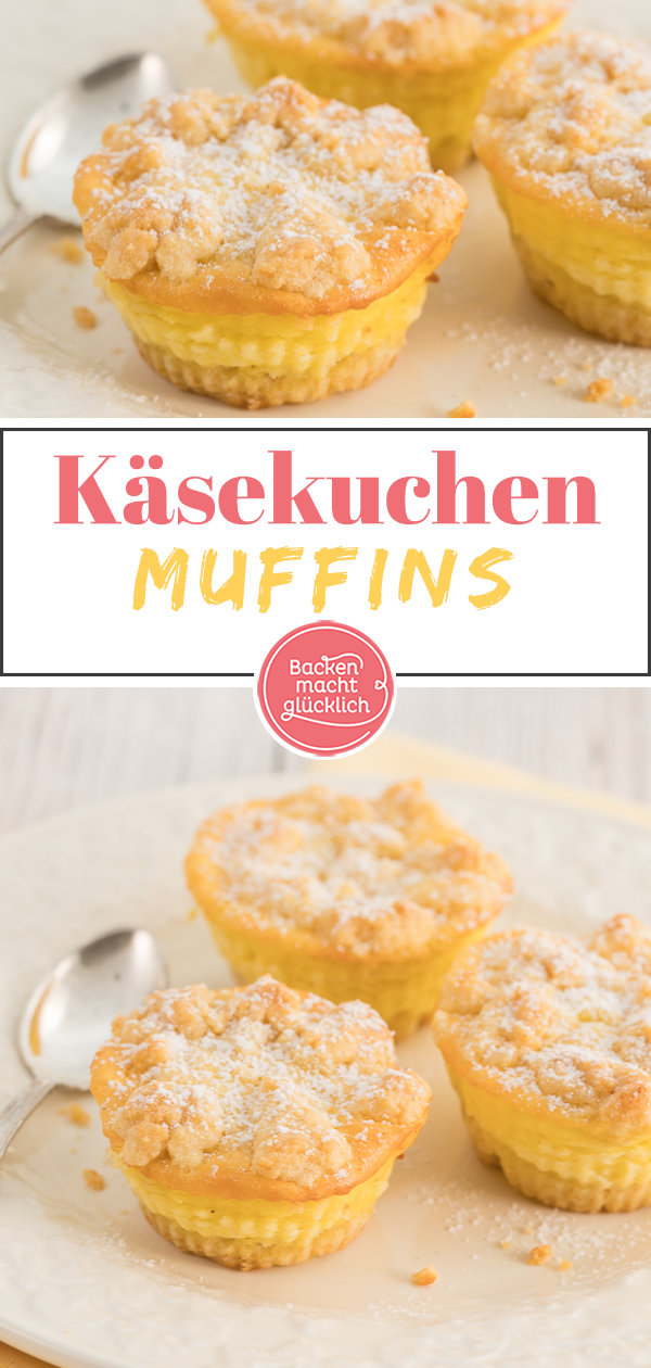 Köstliche Käsekuchen-Muffins mit Streuseln, Mandarinen oder Schokolade. Die einfachen Käsekuchen-Muffins sind knusprig, cremig und super lecker!