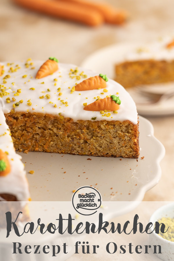 Ein saftiger Möhrenkuchen gehört einfach zum Osterfest! Diesen köstlichen Karottenkuchen ohne Mehl liebt die ganze Familie!