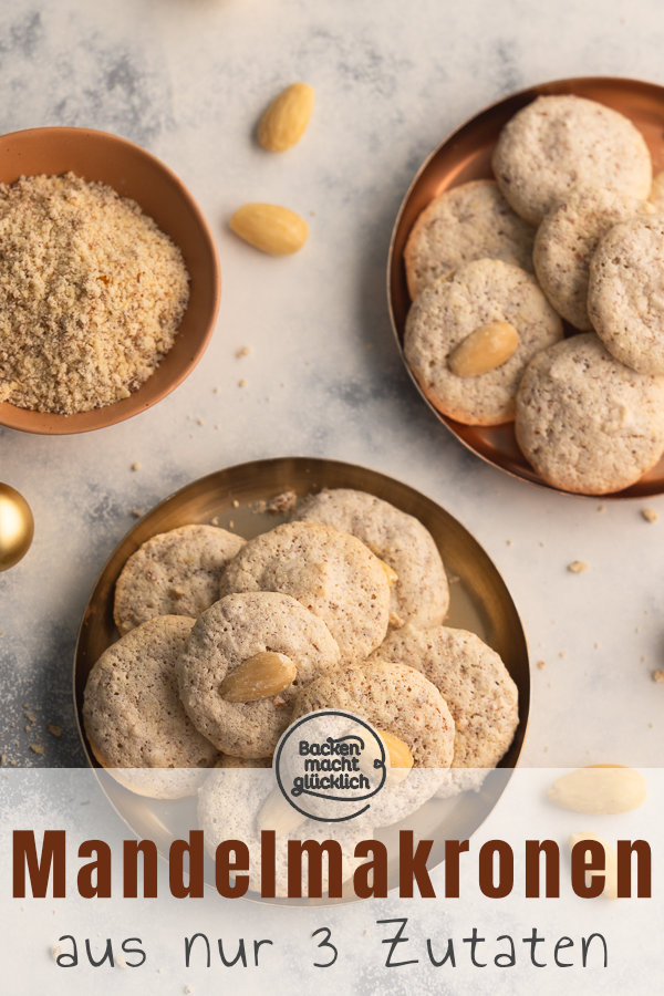 Diese Makronen mit Mandeln aus nur 3 Zutaten sind herrlich zart und himmlisch lecker