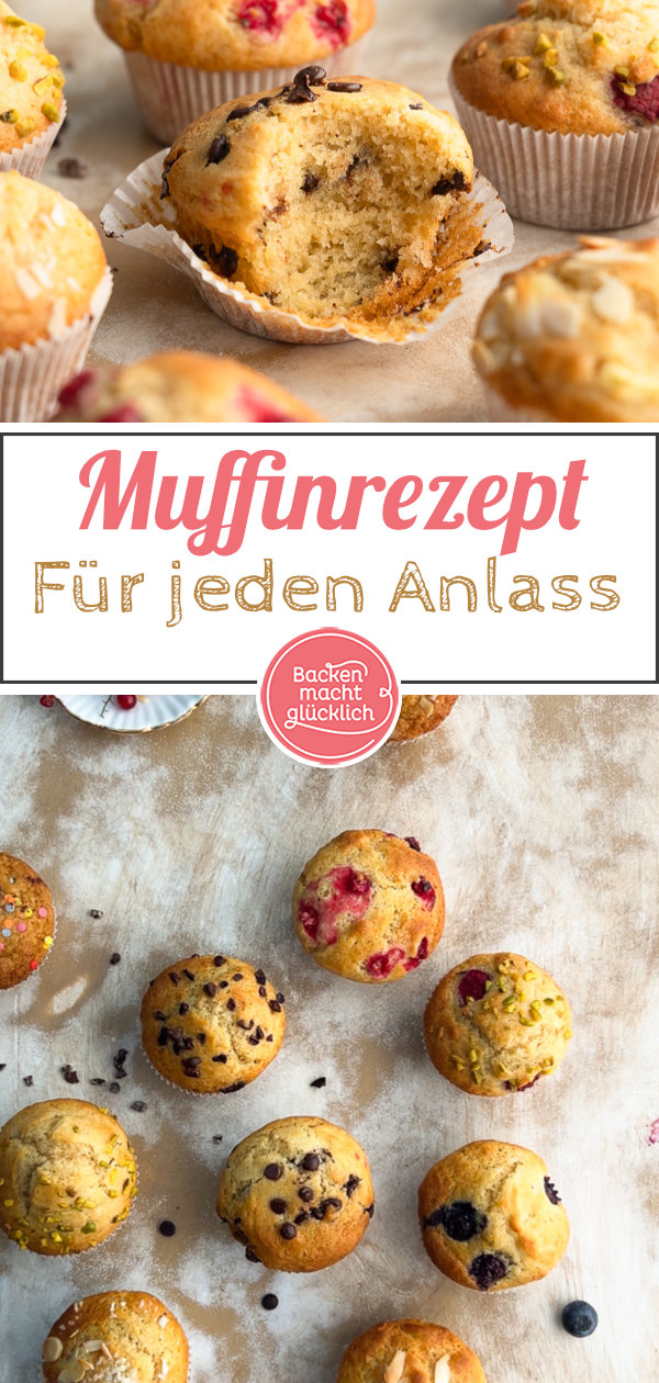 Ein Teig, ungeheuer viele Möglichkeiten: Mit diesem einfachen Muffinteig habt ihr die perfekte Basis für schokoladige, fruchtige, kernige oder würzige Muffins. Egal, ob mit Butter oder Öl, mit Joghurt oder Buttermilch.