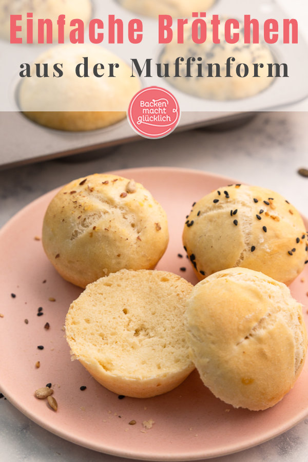 Einfache, schnelle Brötchen aus der Muffinform. Perfekt für viele Anlässe von Party über Buffet bis Brunch. Gelingt auch Anfängern!