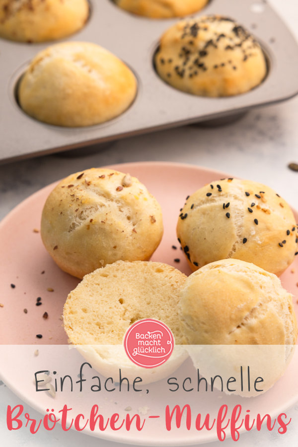 Einfache, schnelle Brötchen aus der Muffinform. Perfekt für viele Anlässe von Party über Buffet bis Brunch. Gelingt auch Anfängern!