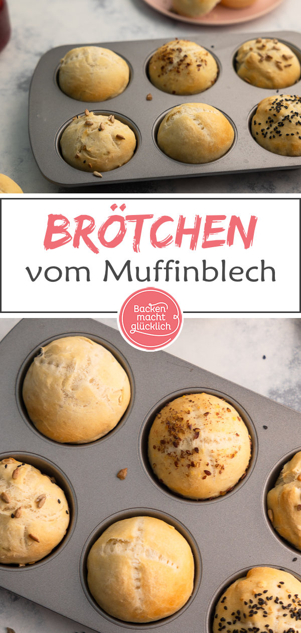 Einfache, schnelle Brötchen aus der Muffinform. Perfekt für viele Anlässe von Party über Buffet bis Brunch. Gelingt auch Anfängern!